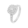 Thumbnail Image 2 of Engagement Ring Platinum Cushion Shaped Double Halo 1ct Diamond Ring