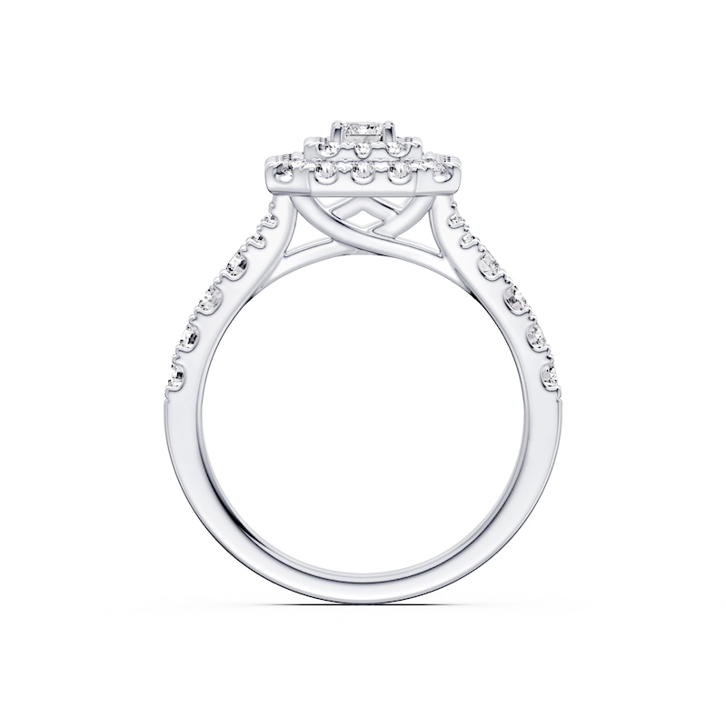 Main Image 3 of Engagement Ring Platinum Emerald Cut 1ct Diamond Ring