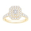 Thumbnail Image 1 of Engagement Ring 14ct Yellow Gold Cushion Shaped Halo 1ct Diamond Ring