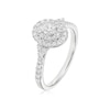 Thumbnail Image 2 of Engagement Ring Platinum Oval Shaped Double Halo 0.50ct Diamond Ring