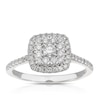 Thumbnail Image 1 of Engagement Ring Platinum Cushion Shaped Cluster 0.50ct Diamond Ring