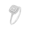 Thumbnail Image 2 of Engagement Ring Platinum Cushion Shaped Cluster 0.50ct Diamond Ring