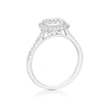 Thumbnail Image 3 of Engagement Ring Platinum Cushion Shaped Cluster 0.50ct Diamond Ring
