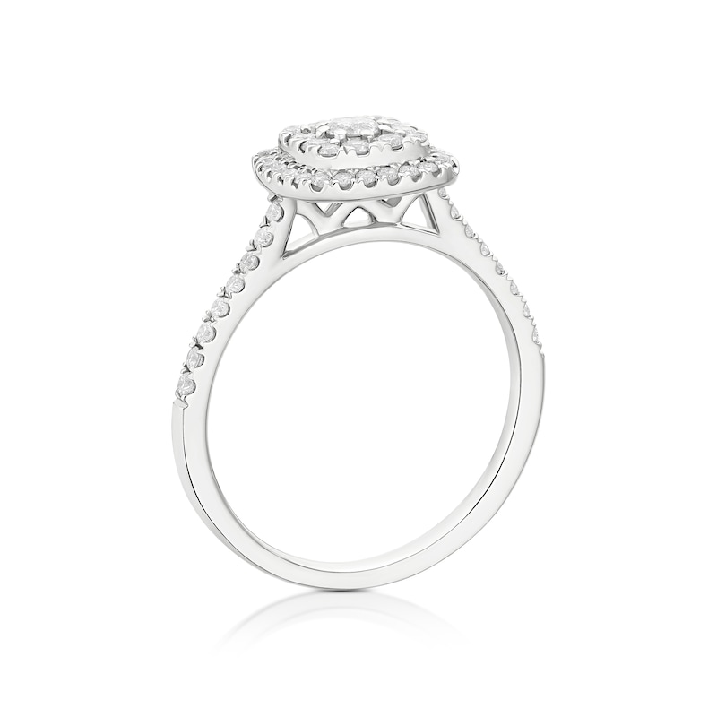 Main Image 3 of Engagement Ring Platinum Cushion Shaped Cluster 0.50ct Diamond Ring