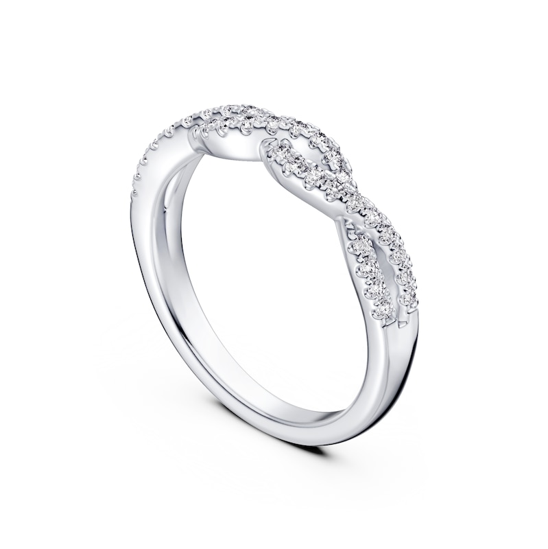 Main Image 3 of Platinum Twisted Eternity 0.25ct Diamond Ring