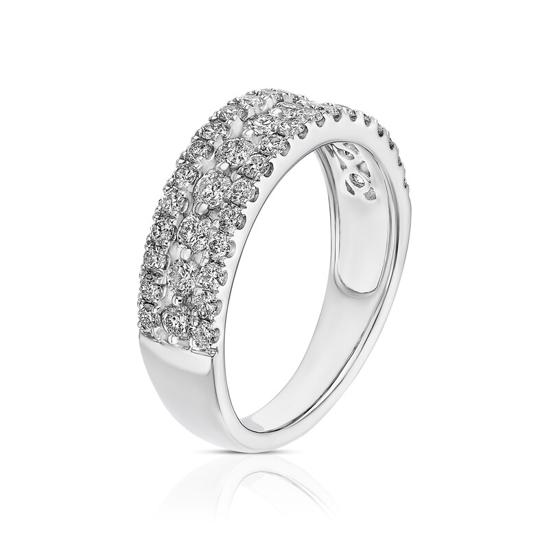 Main Image 2 of Platinum Round Three Row Eternity 1ct Diamond Ring
