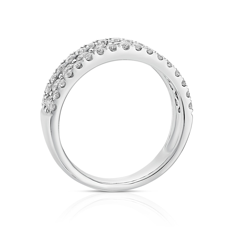 Main Image 3 of Platinum Round Three Row Eternity 1ct Diamond Ring