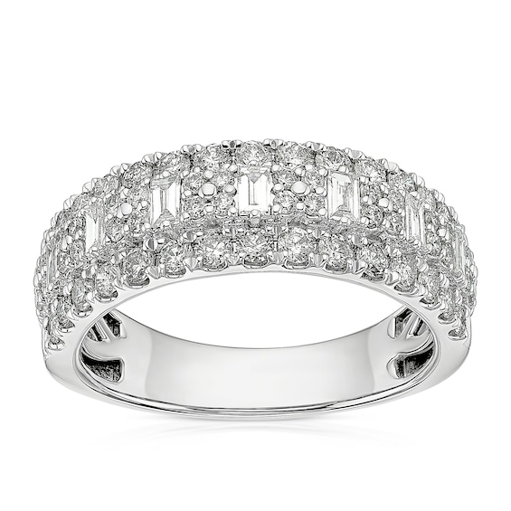 Platinum Three Row Eternity 1ct Diamond Ring