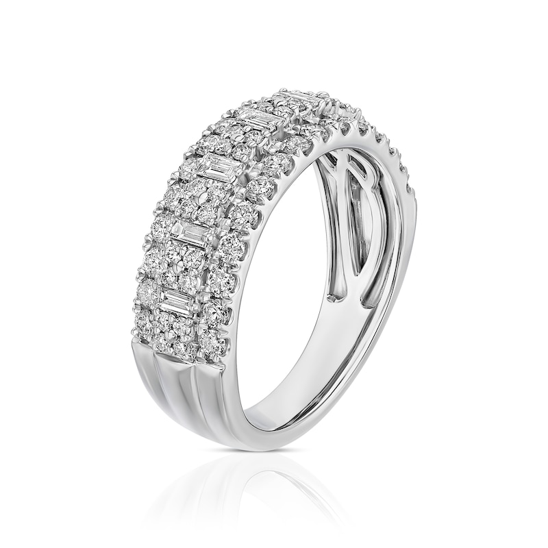 Main Image 2 of Platinum Three Row Eternity 1ct Diamond Ring