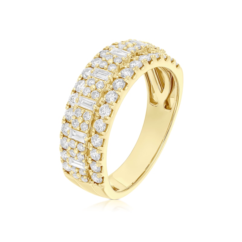 Main Image 2 of 14ct Yellow Gold Three Row Eternity 1ct Diamond Ring