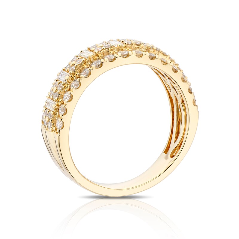 Main Image 3 of 14ct Yellow Gold Three Row Eternity 1ct Diamond Ring