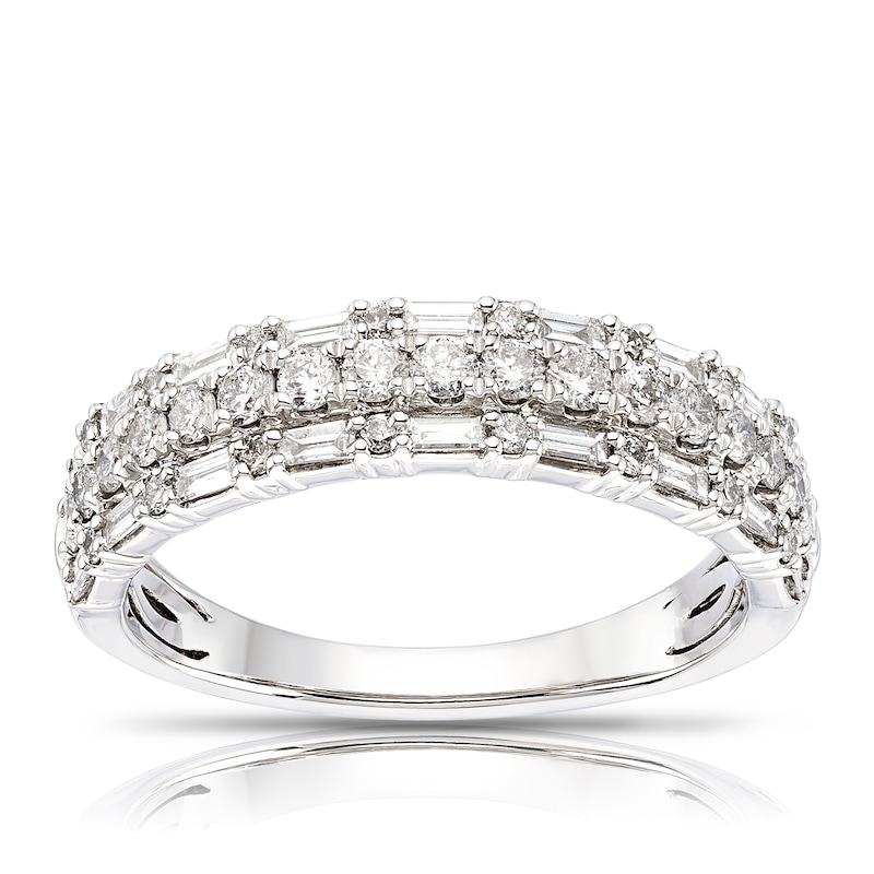Main Image 1 of Platinum Three Row Eternity 0.70ct Diamond Ring