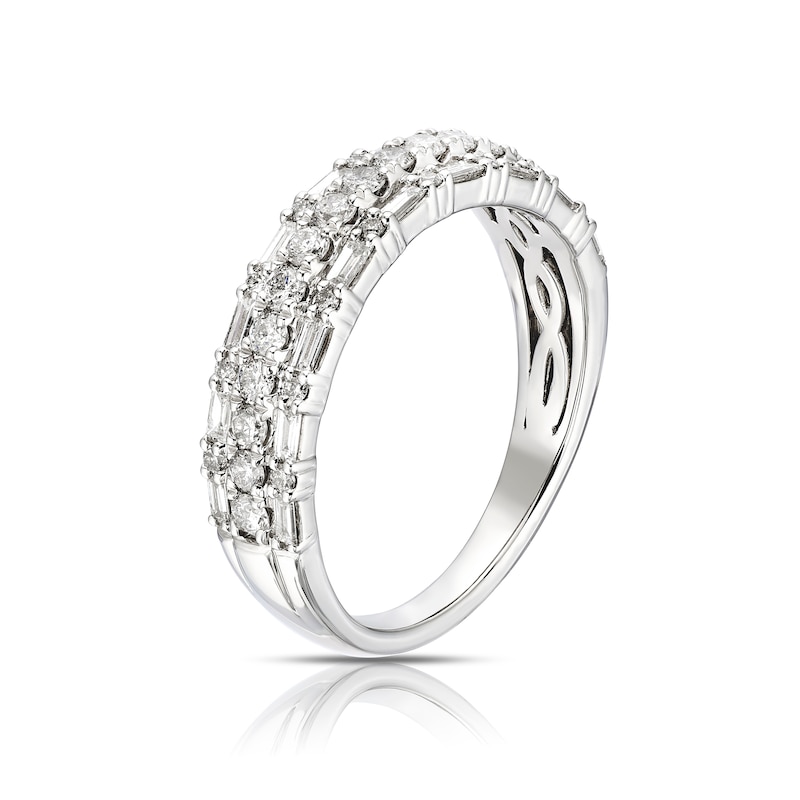 Main Image 2 of Platinum Three Row Eternity 0.70ct Diamond Ring