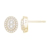Thumbnail Image 1 of 9ct Yellow Gold 0.50ct Diamond Oval Cluster Stud Earrings