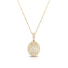 Thumbnail Image 1 of 9ct Yellow Gold 0.50ct Diamond Oval Cluster Pendant Necklace