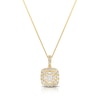 Thumbnail Image 1 of 9ct Yellow Gold 0.50ct Diamond Cushion Cluster Pendant Necklace