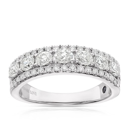 Vera Wang Platinum Oval Eternity 0.95ct Diamond Ring