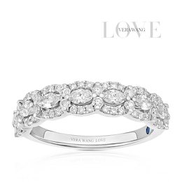 Vera Wang Platinum Marquise & Round Eternity 0.75ct Diamond Ring
