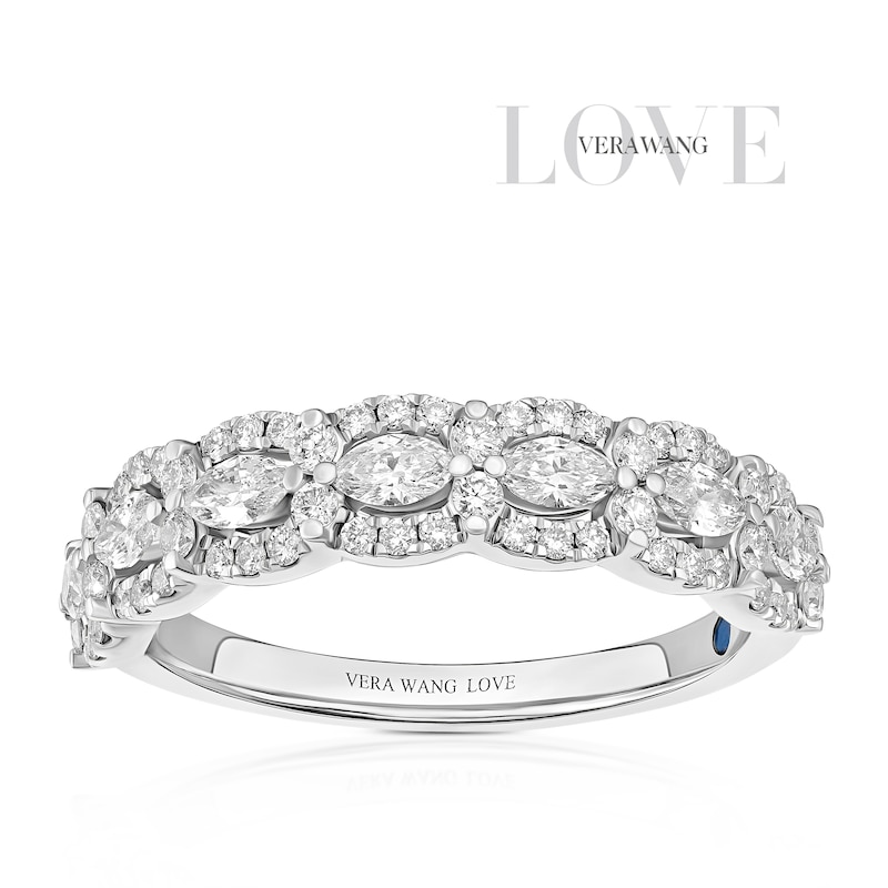 Main Image 1 of Vera Wang Platinum Marquise & Round Eternity 0.75ct Diamond Ring