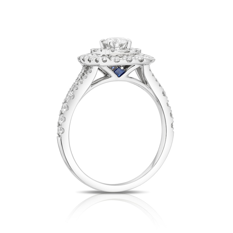 Main Image 3 of Engagement Ring Vera Wang Platinum Double Halo Cushion Shape 1ct Diamond Ring