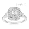 Thumbnail Image 1 of Engagement Ring Vera Wang Platinum Double Halo Emerald Shape 1ct Diamond Ring