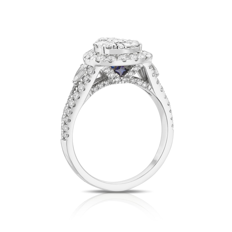 Main Image 3 of Engagement Ring Vera Wang Platinum Cluster Pear Shape 1.20ct Diamond Ring