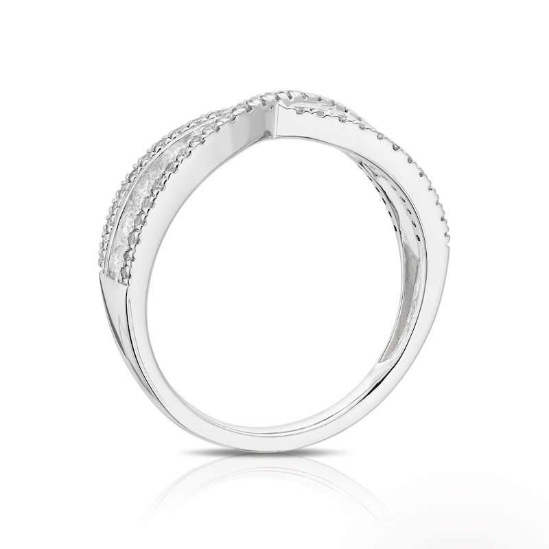 Main Image 3 of Engagement Ring Platinum Crossover 0.50ct Diamond Ring