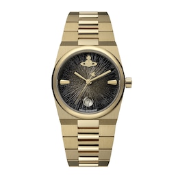 Vivienne Westwood Hoxton Black Dial & Gold Tone Bracelet Watch