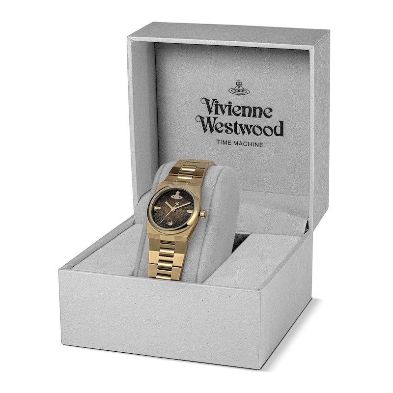Main Image 7 of Vivienne Westwood Hoxton Black Dial & Gold Tone Bracelet Watch