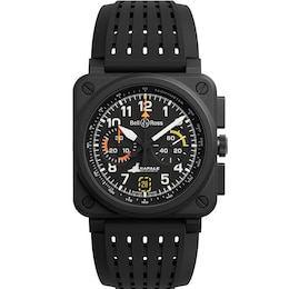 Bell & Ross BR-03 Chrono Display Rafale Solo Display Black Dial & Black Rubber Strap Watch