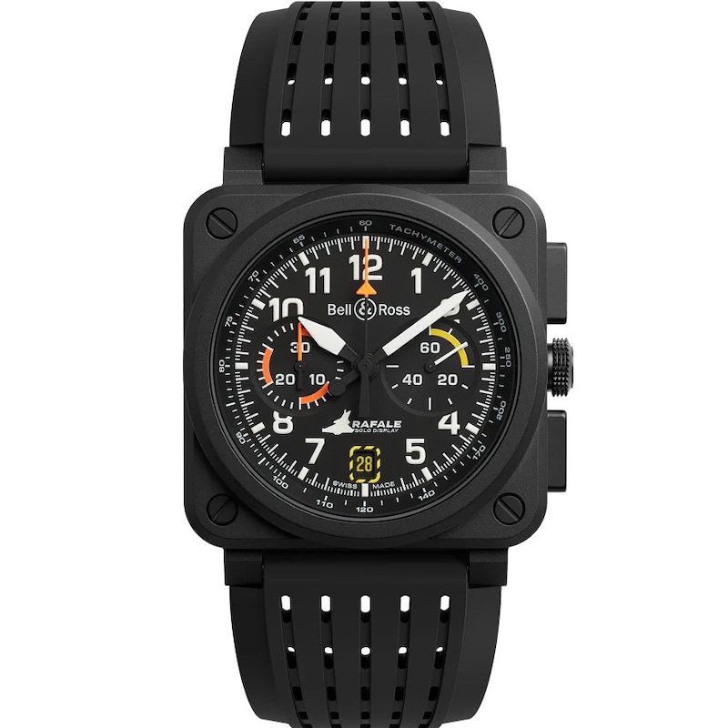 Main Image 1 of Bell & Ross BR-03 Chrono Display Rafale Solo Display Black Dial & Black Rubber Strap Watch