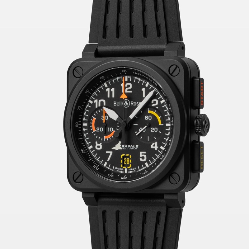 Main Image 2 of Bell & Ross BR-03 Chrono Display Rafale Solo Display Black Dial & Black Rubber Strap Watch