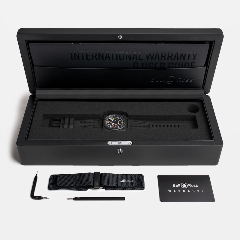 Main Image 6 of Bell & Ross BR-03 Chrono Display Rafale Solo Display Black Dial & Black Rubber Strap Watch