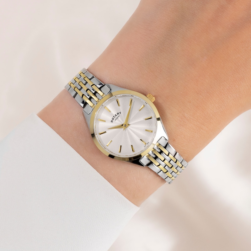 Main Image 3 of Rotary Ultra Slim Women's Silver Tone Dial & Two Tone Bracelet Watch