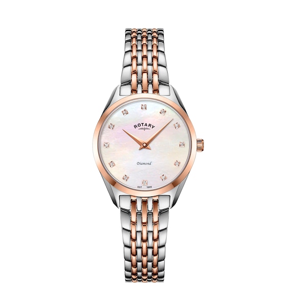 Rotary Ultra Slim Diamond Pink Mother Of Pearl and Two Tone 
