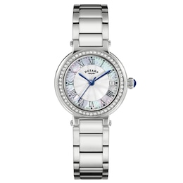 Rotary Heritage Women's Mother Of Pearl Dial & Stainless Steel Bracelet Watch