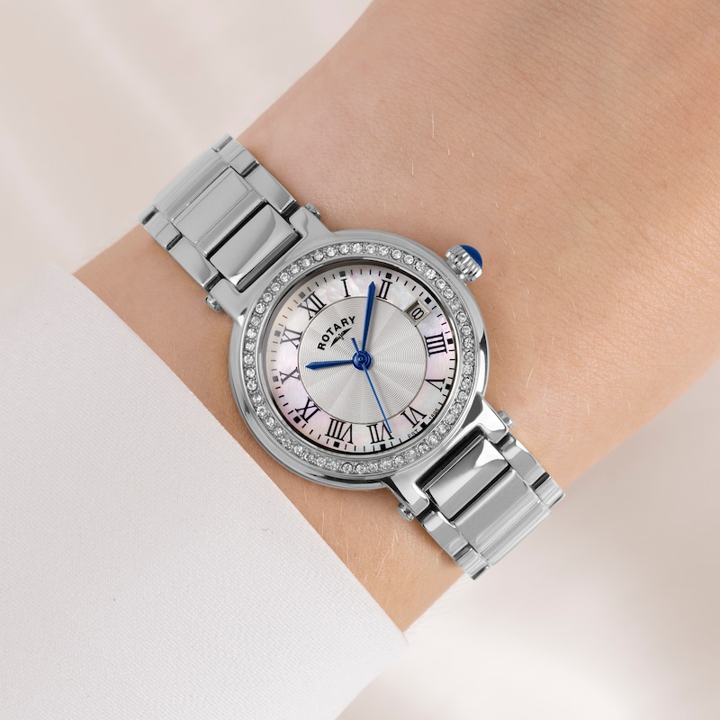 Main Image 3 of Rotary Heritage Women's Mother Of Pearl Dial & Stainless Steel Bracelet Watch