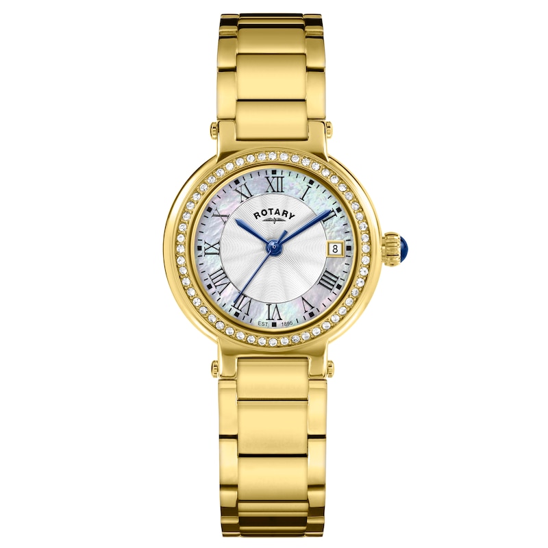 Main Image 1 of Rotary Heritage Mother Of Pearl Dial Stone Set & Gold Tone Bracelet Watch
