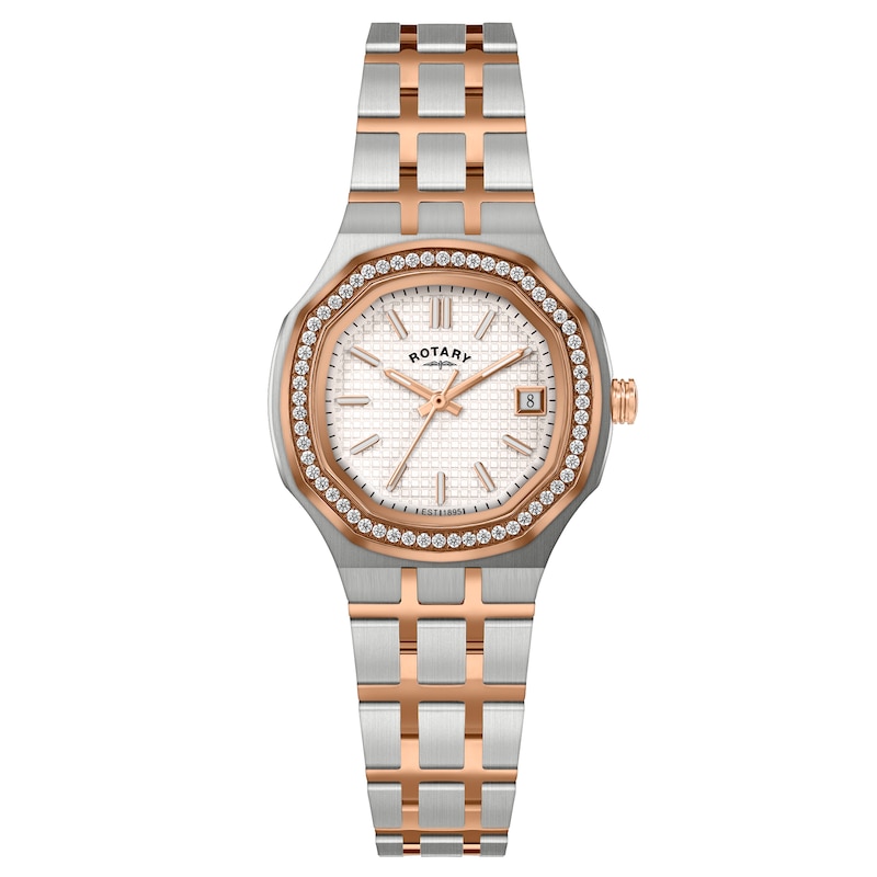 Main Image 1 of Rotary Brilliance Women's Stone Set Two Tone Bracelet Watch