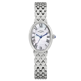 Rotary Heritage Astoria Mother Of Pearl Dial & Stainless Steel Pebble Bracelet Watch