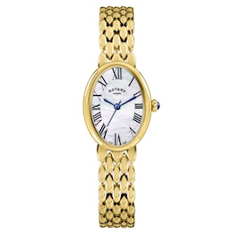 Rotary Heritage Astoria Mother Of Pearl Dial & Gold Tone Pebble Bracelet Watch