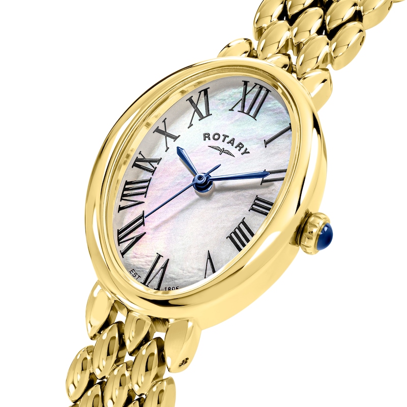Main Image 3 of Rotary Heritage Astoria Mother Of Pearl Dial & Gold Tone Pebble Bracelet Watch