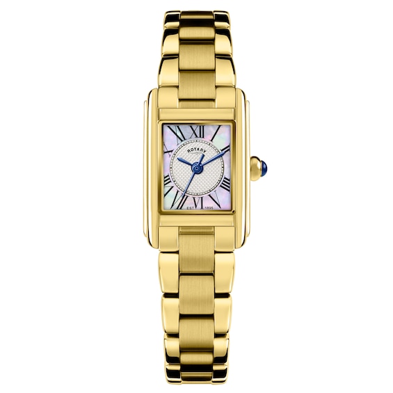 Rotary Heritage Astoria Mother Of Pearl Dial Rectangular Gol
