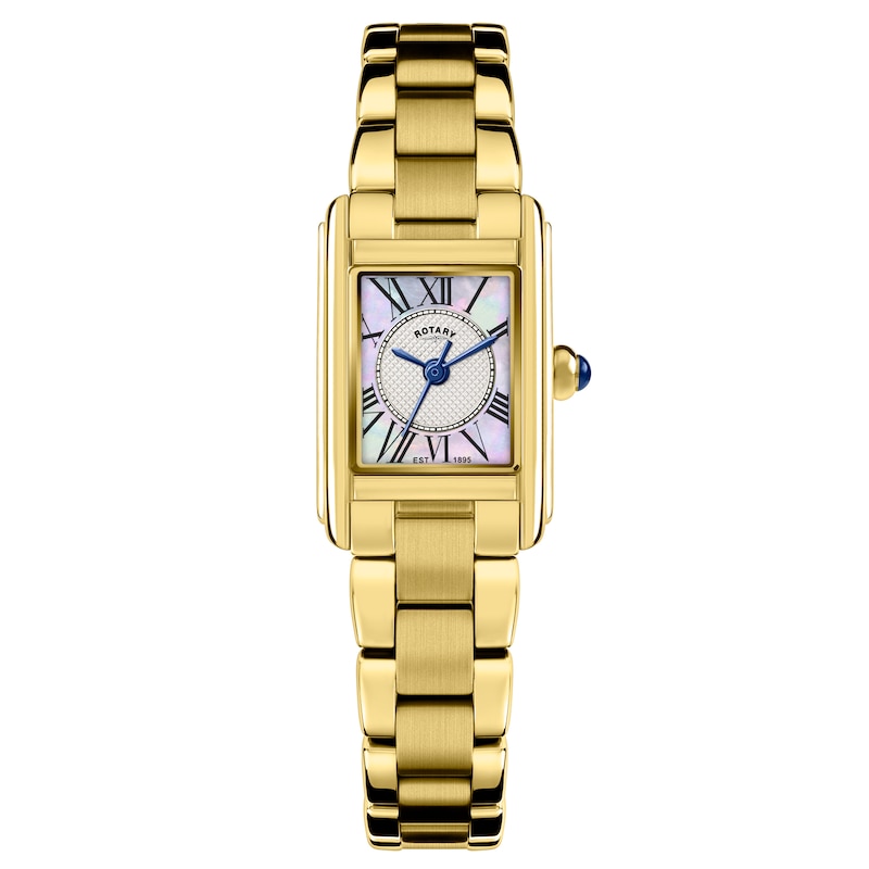 Main Image 1 of Rotary Heritage Astoria Mother Of Pearl Dial Rectangular Gold Tone Bracelet Watch