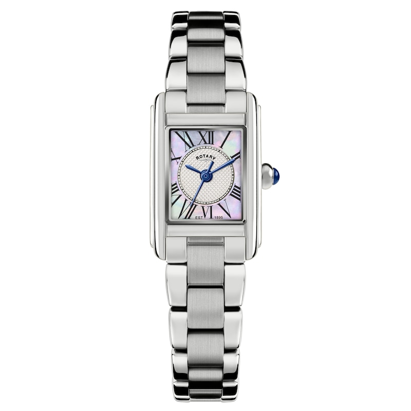Main Image 1 of Rotary Heritage Astoria Mother Of Pearl Dial Rectangular Stainless Steel Bracelet Watch