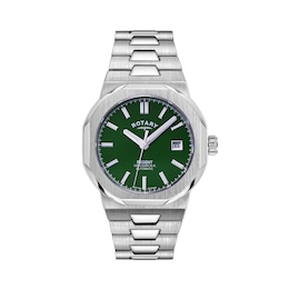 Rotary Regent Automatic 100m Men's Green Dial & Stainless Steel Watch