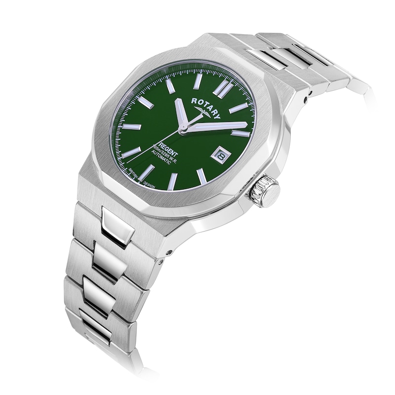 Main Image 2 of Rotary Regent Automatic 100m Men's Green Dial & Stainless Steel Watch