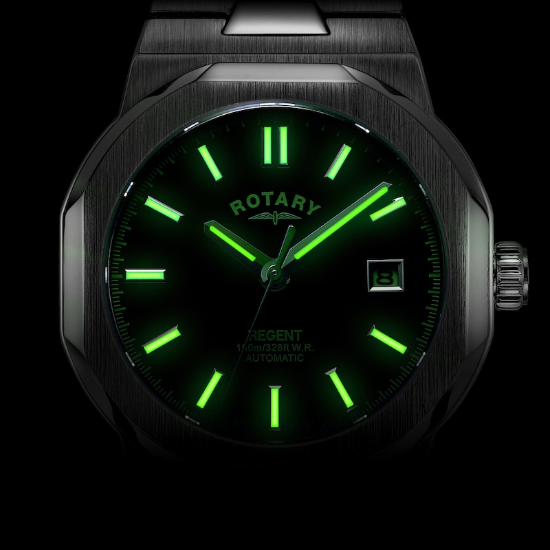 Main Image 5 of Rotary Regent Automatic 100m Men's Green Dial & Stainless Steel Watch