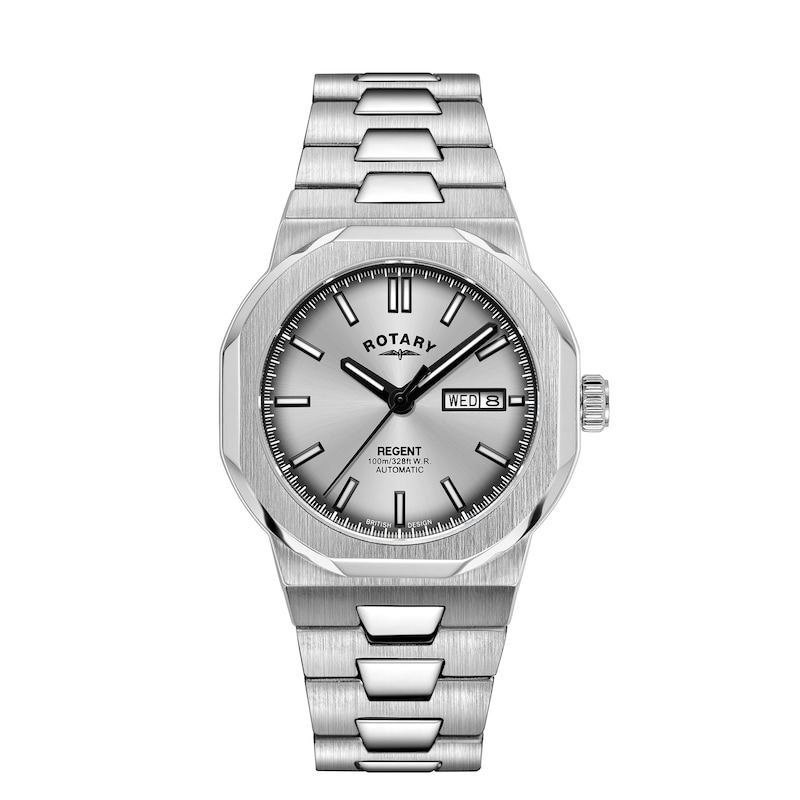 Main Image 1 of Rotary Regent Automatic Men's 100m Silver Dial & Stainless Steel Watch