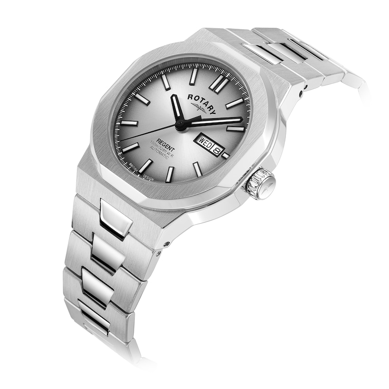 Main Image 2 of Rotary Regent Automatic Men's 100m Silver Dial & Stainless Steel Watch